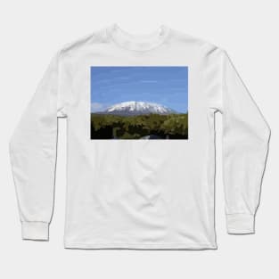 Mt Kilimanjaro Digital Painting Long Sleeve T-Shirt